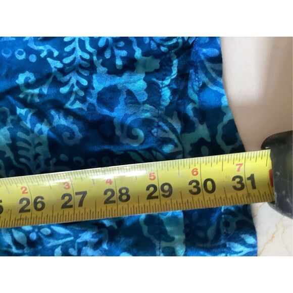 Soft Surroundings Tortuga Tunic Sz L V Neck Watery Blue Hues Boho - Picture 7 of 7